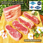 Beef Sirloin AGED BY GOODWINS Australia STEER young cattle (Striploin / New York Strip / Has Luar) chilled whole cut HARVEY +/- 5.5kg (price/kg) PREORDER 1-3 WORK DAYS